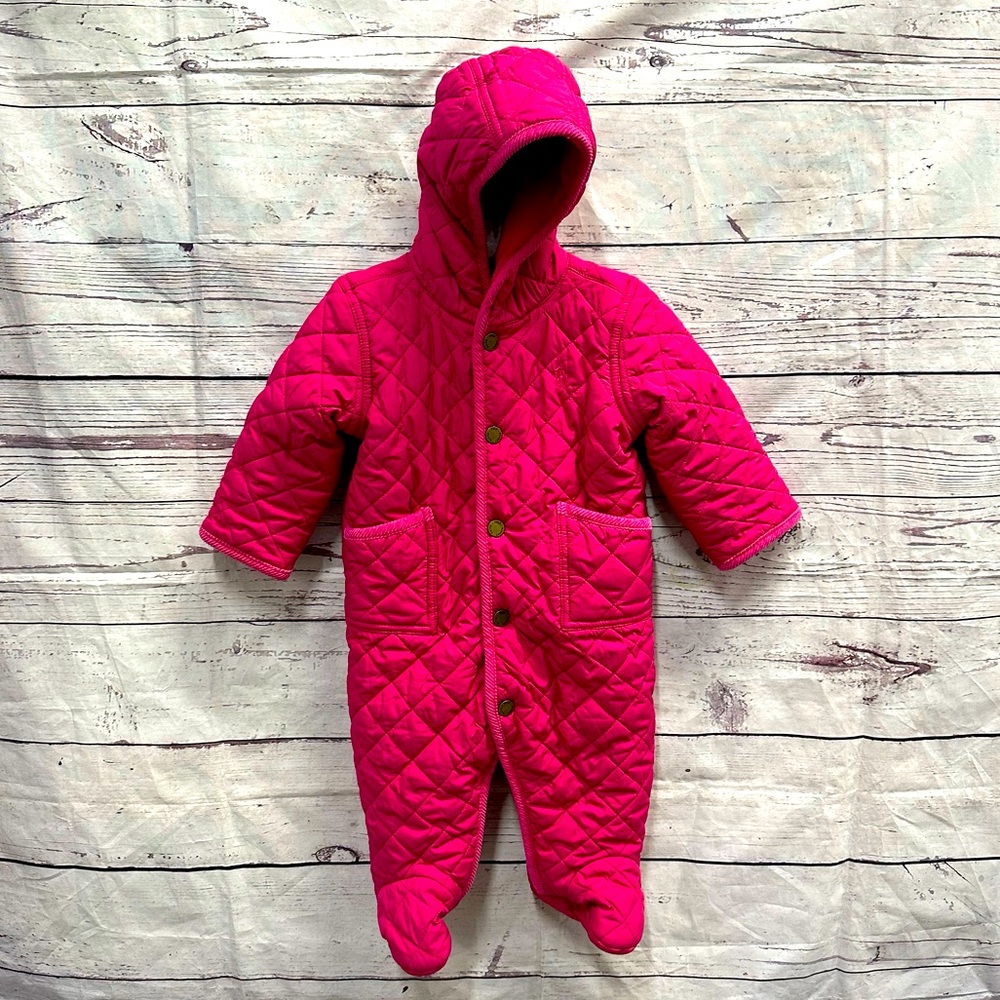 Ralph Lauren Pink Quilted Bunting Snowsuit Size 6 Months